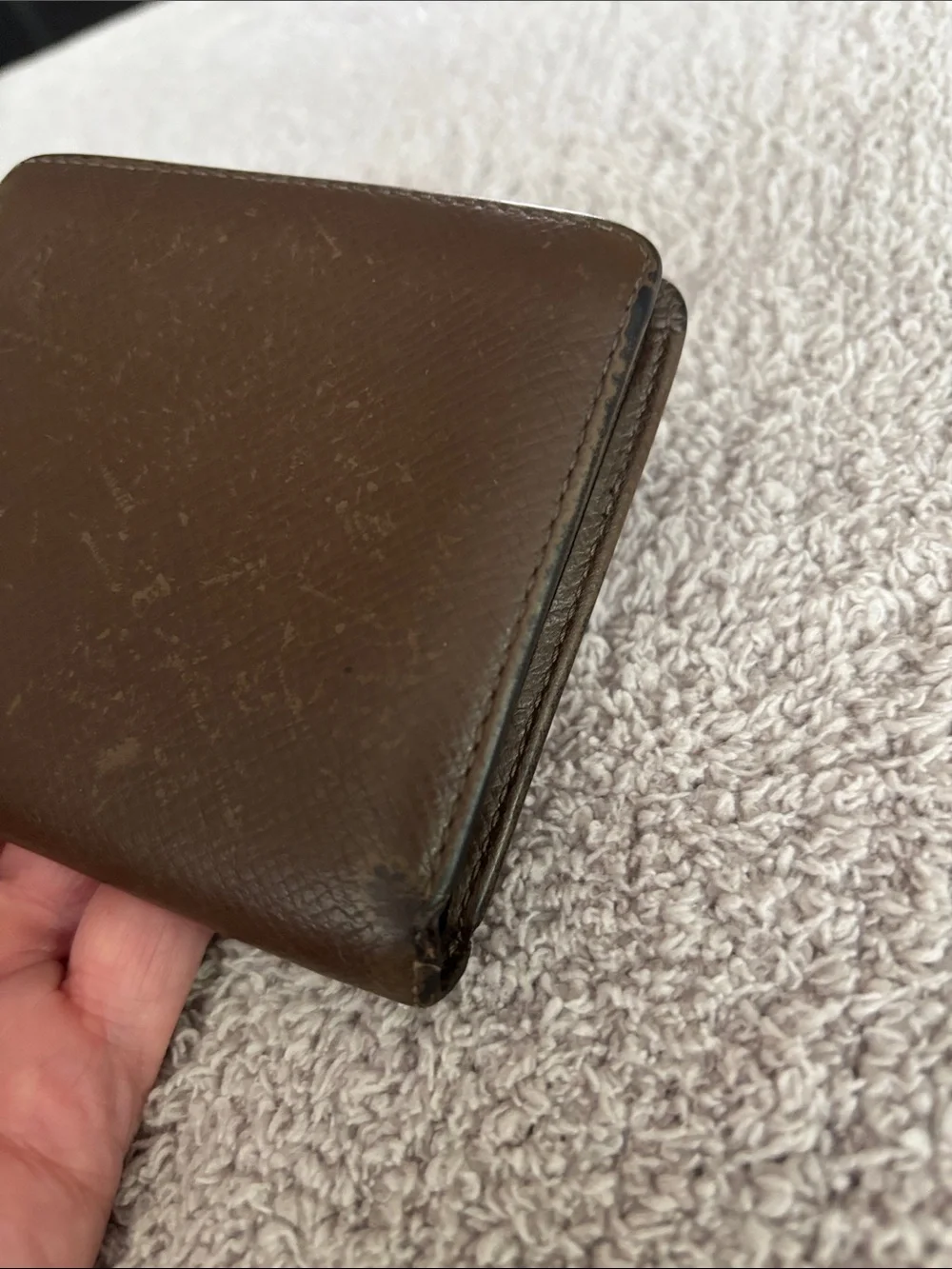 Vintage Louis Vuitton Taiga Leather Bifold Wallet Brown